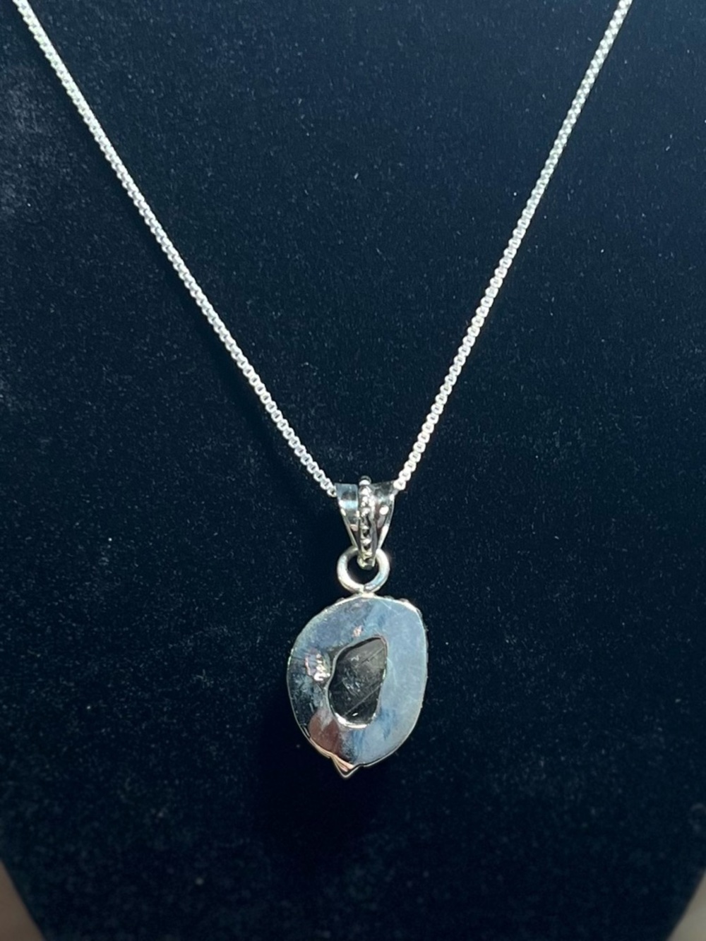 Herkimer Diamond Pendant in Sterling Silver with Sterling Silver Chain - Picture 3 of 5
